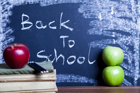 Learning at school - blackboard, chalk の写真素材