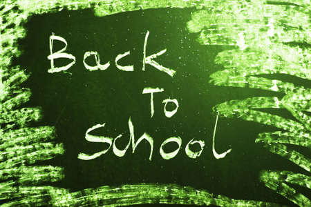 Back to school - inscription on blackboard の写真素材