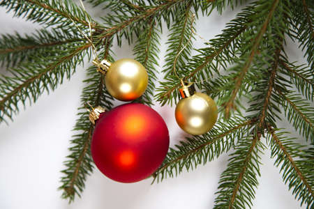 Christmas tree, spruce, baublesの写真素材