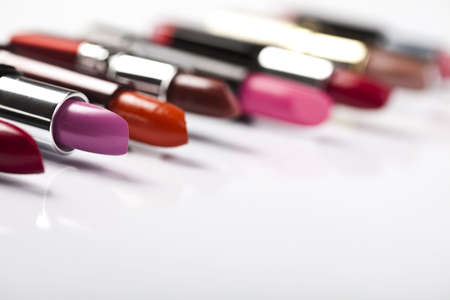 Lipsticks on wghite background  の写真素材