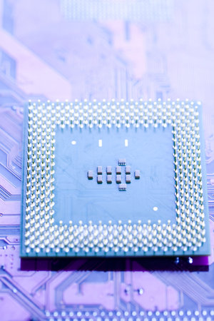 Closeup of computer circuit board