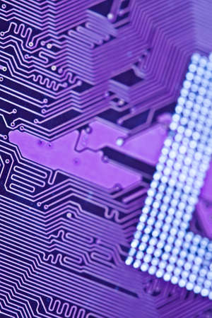 Closeup of detail of electronic circuit boardの写真素材