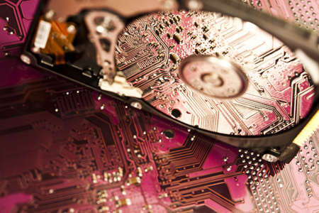 Hard disk background textureの写真素材