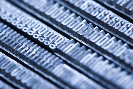 Old metal movable typoの写真素材