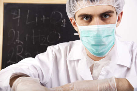 Working in a laboratory の写真素材