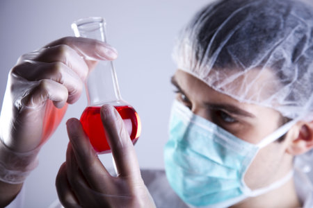 Male researcher in the laboratory 