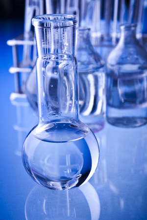 Blue chemistry vialsの写真素材