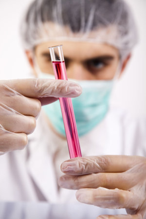 Scientist and samples