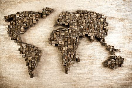World and typographyの写真素材