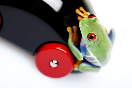 Wooden toy car の写真素材