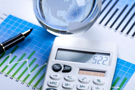 Diagram and calculatorの写真素材