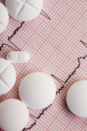 Ekg, drugs, medicines, tablets, pills の写真素材