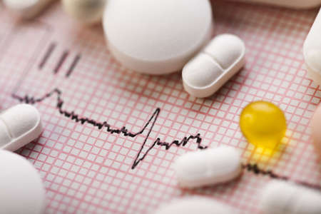 Ekg, drugs, medicines, tablets, pills の写真素材