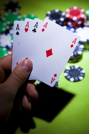 Playing cards in casinoの写真素材