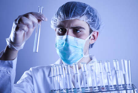 Scientist working in a laboratory の写真素材
