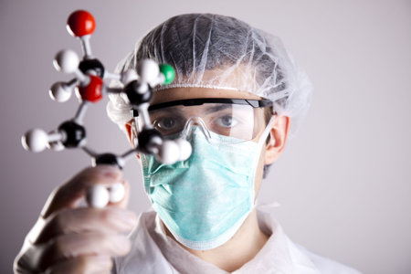 Working in a laboratory 