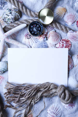 Messages between sands and shells の写真素材