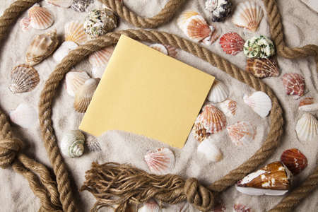 Messages between sands and shells の写真素材