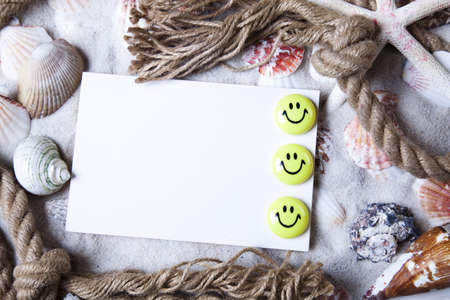 Frame made from shellsの写真素材