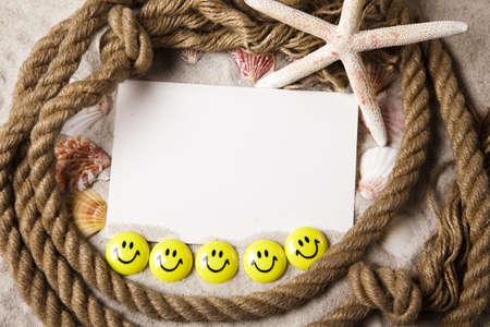 Frame made from shellsの写真素材