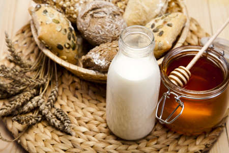 Still-life assortment of baked breadの写真素材
