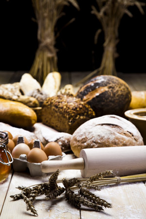 Assortment of baked bread 