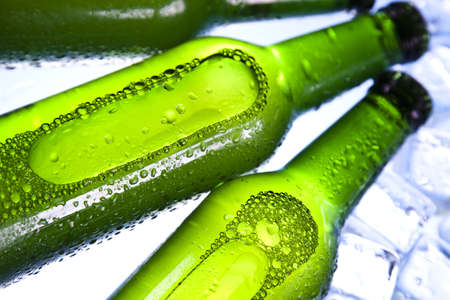 Green bottle of beer の写真素材