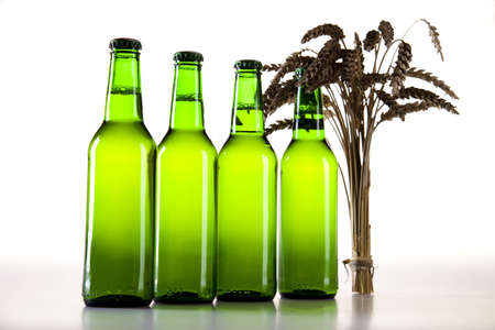 Green bottle of beer の写真素材