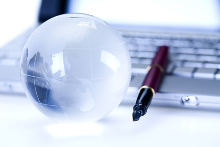 Pen with globe