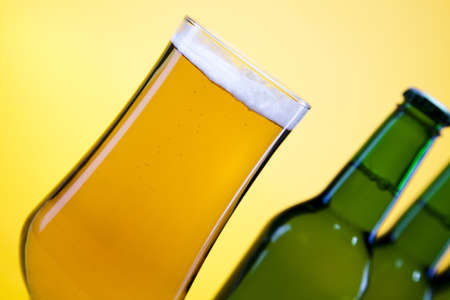 Green bottle of beer の写真素材