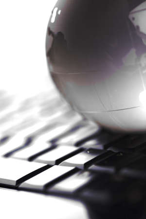 Globe and computerの写真素材