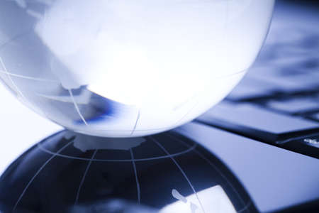 Globe and computerの写真素材