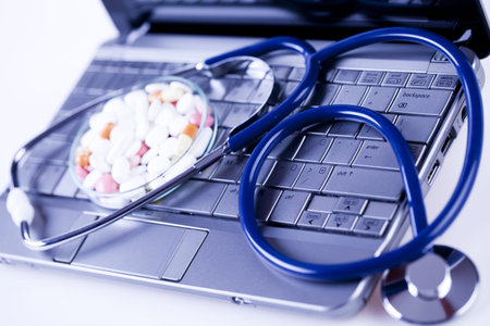 Computer and  Stethoscope
