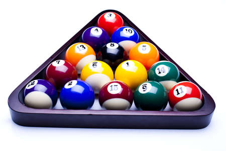  Billiard balls isolate on whiteの写真素材