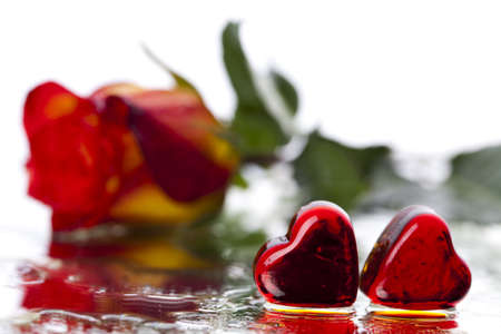  Rose with heart for loveの写真素材