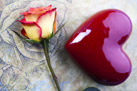  Rose with heart for loveの写真素材