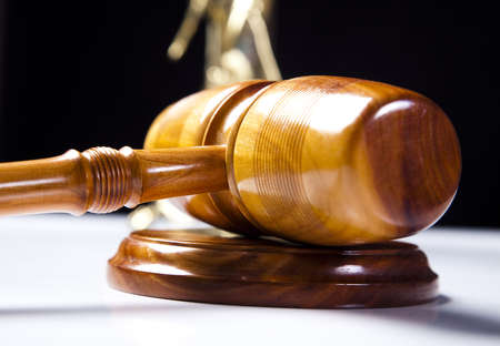 Judges wooden gavelの写真素材