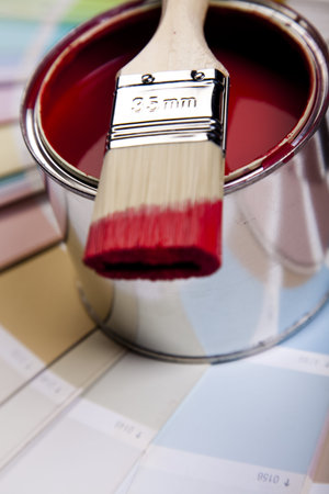 Paint and brush, can