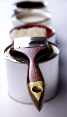 Brush and paint samples の写真素材