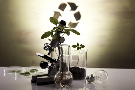 Recycling sign in  laboratory 