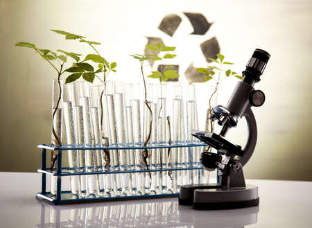 Recycling sign in  laboratory の写真素材