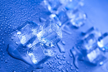 Blue and shiny ice cubes 