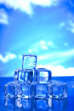 Background with ice cubes 