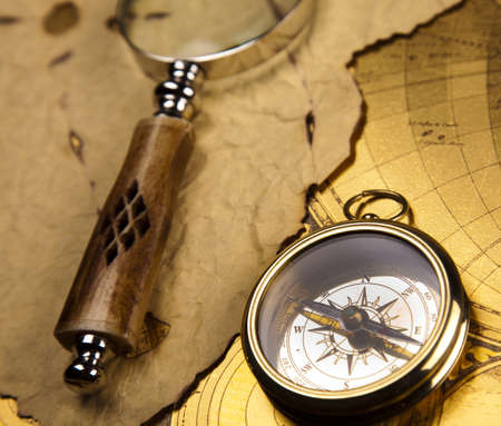 Vintage Navigation Equipment, compassの写真素材