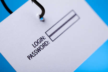 Log-in and password on hookの写真素材