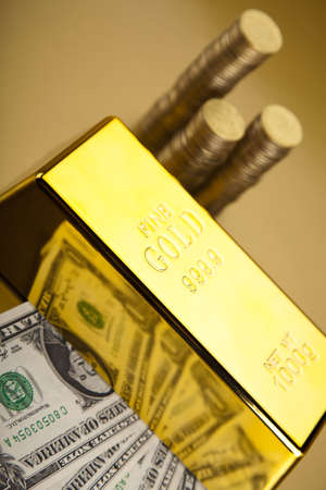 Gold and moneyの写真素材