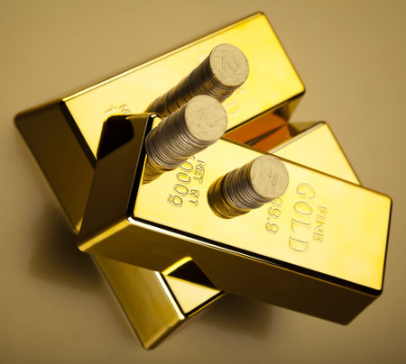 Gold bars and coins 