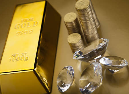 Diamond and goldの写真素材