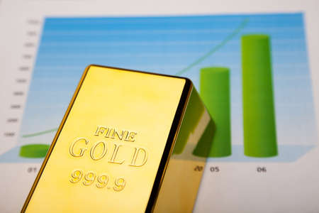 Financial indicators,Chart, Gold barの写真素材
