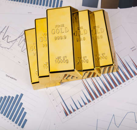 Finance Concept, Gold barの写真素材